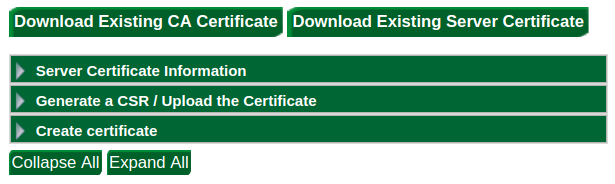The Certificates tab