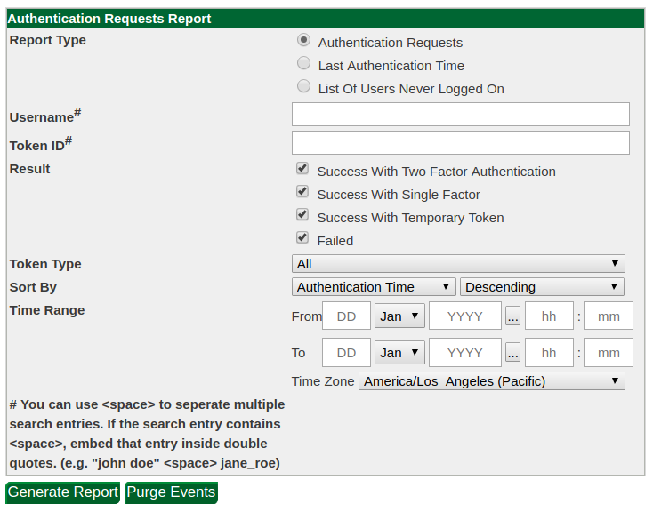 Authentication requests