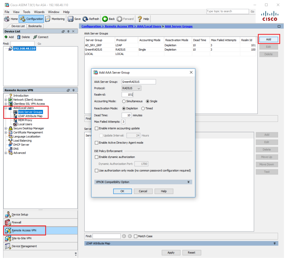 RADIUS Server Configuration