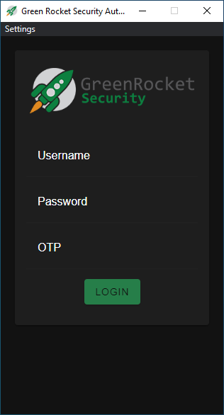 App with username/password prompt