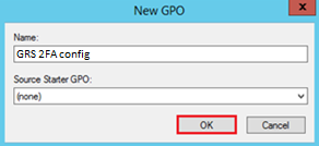 "New GPO" dialog with OK highlighted