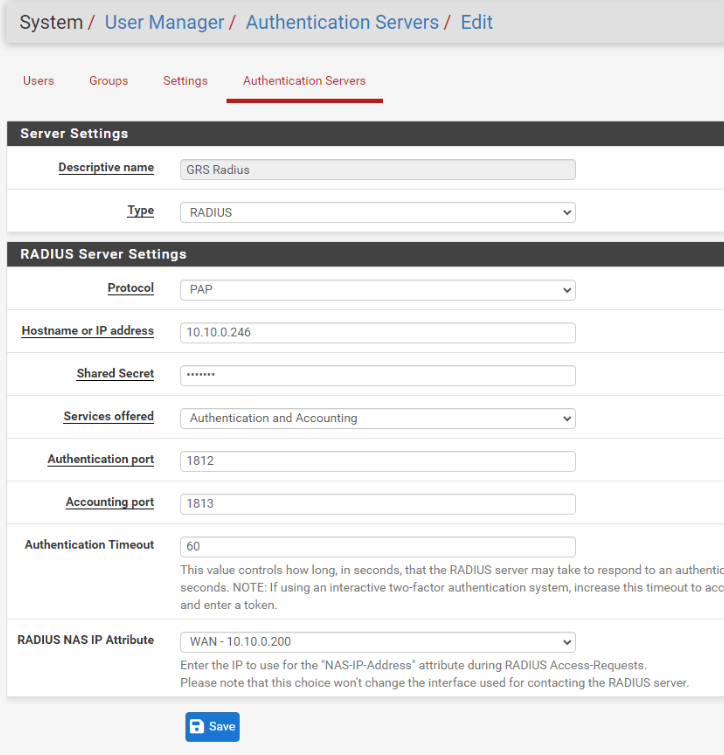 Adding GreenRADIUS as Authentication Server