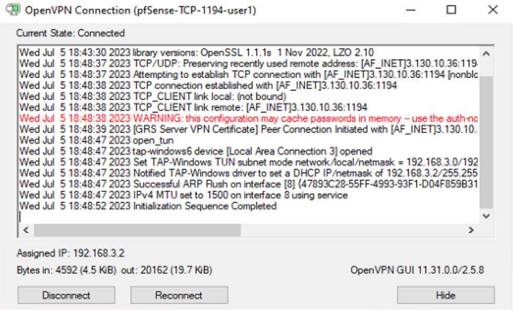 Authentication Testing in OpenVPN