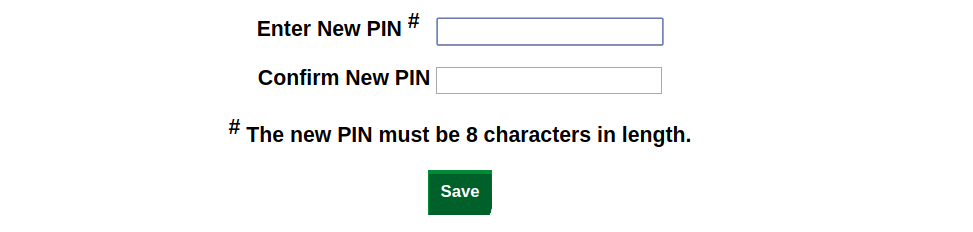 Self service pin setting