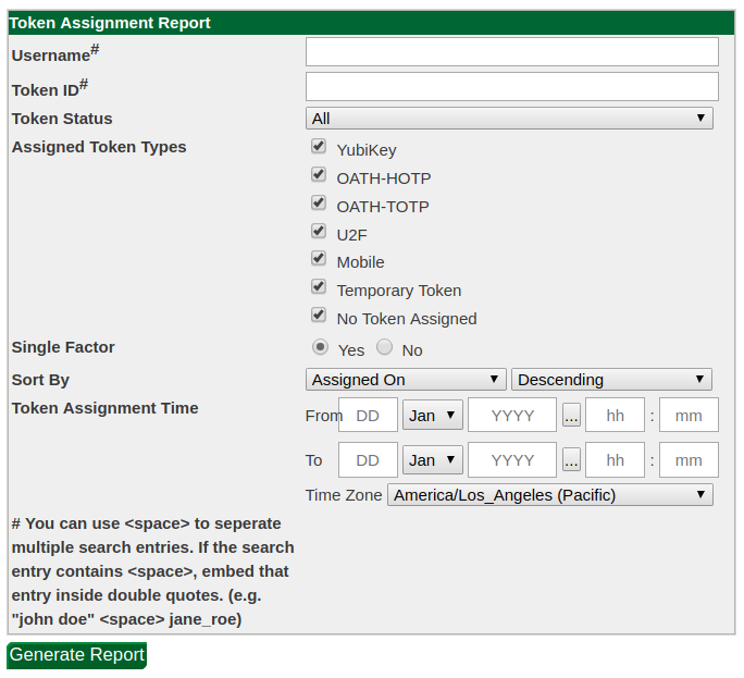 Token assignment