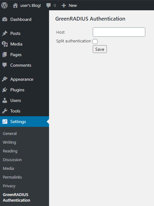 WordPress settings